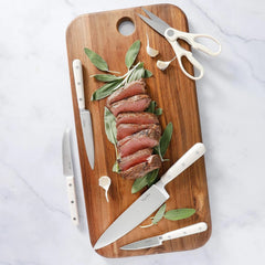 14 Piece High Carbon Stainless Steel Kitchen Knife Set - Linen White 07FC0E-D4 - KOEEK