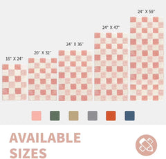 Checkered Bath mats for Bathroom Non Slip, Fluffy Absorbent Microfiber Bath mat 07FC0E-D4 - KOEEK