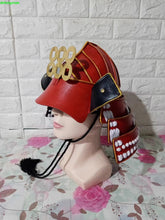 1:1 Wearable Japanese Samurai Armor Helmet Warrior Red Cosplay Costume Prop Hat 07FC0E-D4 - KOEEK