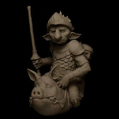 1/12 Resin Bust Model Kit Goblin Warrior Riding Pig Unassembled Unpainted 07FC0E-D4 - KOEEK