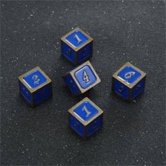 6 Sided Metal Dice Colorful Dice Mahjong Game Dice Set 5 Pieces 07FC0E-D4 - KOEEK