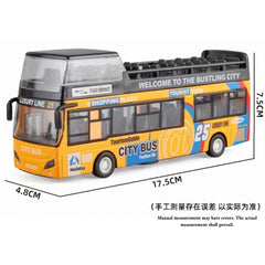Macau Double Decker Sightseeing Bus Diecast ModelSoundPull Back Function Toy 07FC0E-D4 - KOEEK