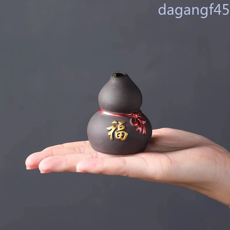 1Pc Purple Clay Fingertip Tea Pet Creative Painted Vase Five Blessings Ornament 07FC0E-D4 - KOEEK