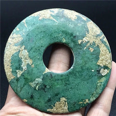 Xiuyu Jade Antique Pendant Amulet Hand-Carved Feng Shui Vintage Charm 07FC0E-D4 - KOEEK