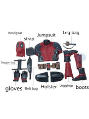 Deadpool Red Deadpool Cosplay Costume Suit Jumpsuit Accessories Halloween Gift 07FC0E-D4 - KOEEK