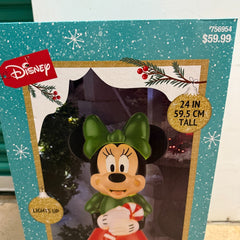 Disney Minnie Mouse Blow Mold Lighted Christmas Yard Decoration 2 FT Gemmy GEMMY - KOEEK