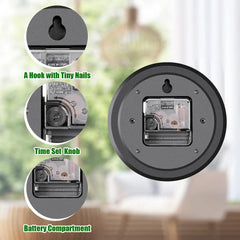 Wall Clock 12 Inch Wall Clocks Non-Ticking Battery Operated with Stereoscopic 07FC0E-D4 - KOEEK
