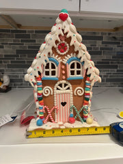 Christmas Gingerbread Candy House 13” Light Up Clay Dough CANDY - KOEEK
