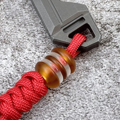 Ultem PEI Acrylic Knife Lanyard Bead Keychain Parachute Cord Pendant DIY 07FC0E-D4 - KOEEK