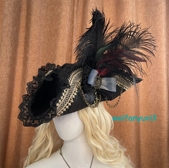 Retro Pirate Tricorne Hat Pirates of the Caribbean Women Cosplay Costume Prop 07FC0E-D4 - KOEEK