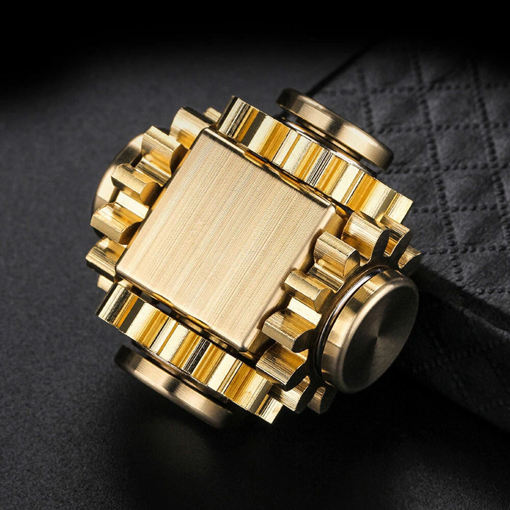 EDC Gear Linkage Brass Gyroscope Fingertips Spinning Top Gearwheel Gyro Toy Tool 07FC0E-D4 - KOEEK