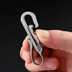 EDC Titanium Alloy Key chain Carabiner with Key Ring Waist Hanging Buckle Tool 07FC0E-D4 - KOEEK
