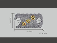 Outdoor Damascus Steel Multi Tool EDC Card Keychain Fashion Necklace Opener MP20 07FC0E-D4 - KOEEK