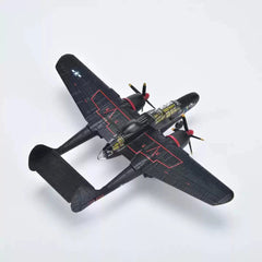 1/144 Scale US P-61 Black Widow Aircraft Black Color Diecast Metal Model 07FC0E-D4 - KOEEK