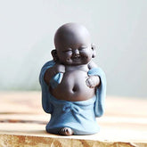 Ceramic Tiny Cute Buddha Statue Monk Figurine Creative Baby Crafts Doll 07FC0E-D4 - KOEEK