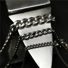 Pure Titanium Anti-allergy Necklace 2.2mm 3.5mm 5.5mm Curb Chain 22'' 24'' 26'' 07FC0E-D4 - KOEEK
