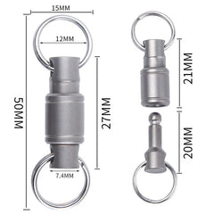 Titanium Alloy 360 Degree Quick Release Hanging Buckle Elastic Keychain Key Ring 07FC0E-D4 - KOEEK