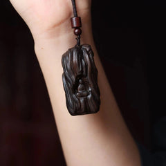 Agarwood Shapeless Buddha Pendant Wooden Car Hanging Carved Ornament 07FC0E-D4 - KOEEK