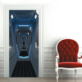 3D Self-adhesive Wrap Wall Art Spaceship Space Station Murals Door Sticker Decal 07FC0E-D4 - KOEEK