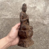 18cm Vietnamese Agarwood Carved Guanyin Figurine Wooden Buddha Sculpture Decor 07FC0E-D4 - KOEEK