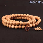 18mm Chinese Natural Peach Wood Prayer Beads Handmade Bracelet Necklace Ornament 07FC0E-D4 - KOEEK