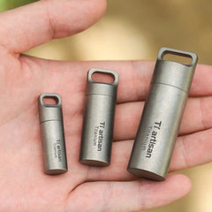 Titanium Pill Case Portable Keychain Waterproof Pill Holder Container Organizer 07FC0E-D4 - KOEEK