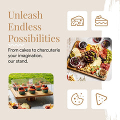 Acacia Wood Cake Stand with Lid - Rectangular Cake Holder, 2-in-1 Dessert Table 07FC0E-D4 - KOEEK