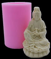 3D Silicone Mold Avalokitesvara Buddha Statue Candle Soap DIY Buddhism Decor 07FC0E-D4 - KOEEK