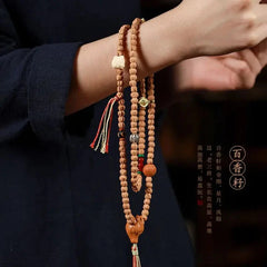 Tibetan Baixiangzi 108 Buddha Bead Handstring Bracelet Necklace Amulet Bangle 07FC0E-D4 - KOEEK