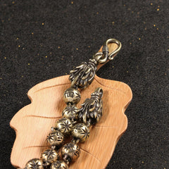 Vintage Zodiac Dragon Bracelet Brass Aged Bead Chain Buddha Charm Copper Jewelry 07FC0E-D4 - KOEEK