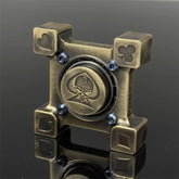 BrassHand Spinner Retro Mahjong Pattern & Poker Skull Pattern Fidget Spinner 07FC0E-D4 - KOEEK