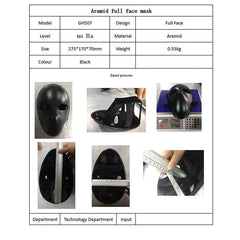 3A Tactical CS Ballistic Bullet Proof Face Mask Armor NIJ Level IIIA face Mask 07FC0E-D4 - KOEEK