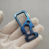 EDC Titanium Alloy Mechanic Blue Key Chain Multi Tools Card Carabiner w Key Ring 07FC0E-D4 - KOEEK