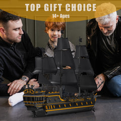 new Mould King 13186 Black Pearl Pirate Ship Boat Clamp Building Block Kit Toy MOC MOULD KING - KOEEK