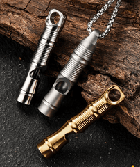Mini Titanium Alloy Whistle Necklace Lanyard DIY EDC Survival Key chain EDC Tool 07FC0E-D4 - KOEEK