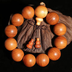 15mm Exquisite Cliff Cypress Prayer Bead Buddha Bead Hand String Jewelry 07FC0E-D4 - KOEEK
