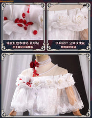 Identity V Mary Bloody Queen Cosplay Costumes Women Girl White Dress Halloween 07FC0E-D4 - KOEEK