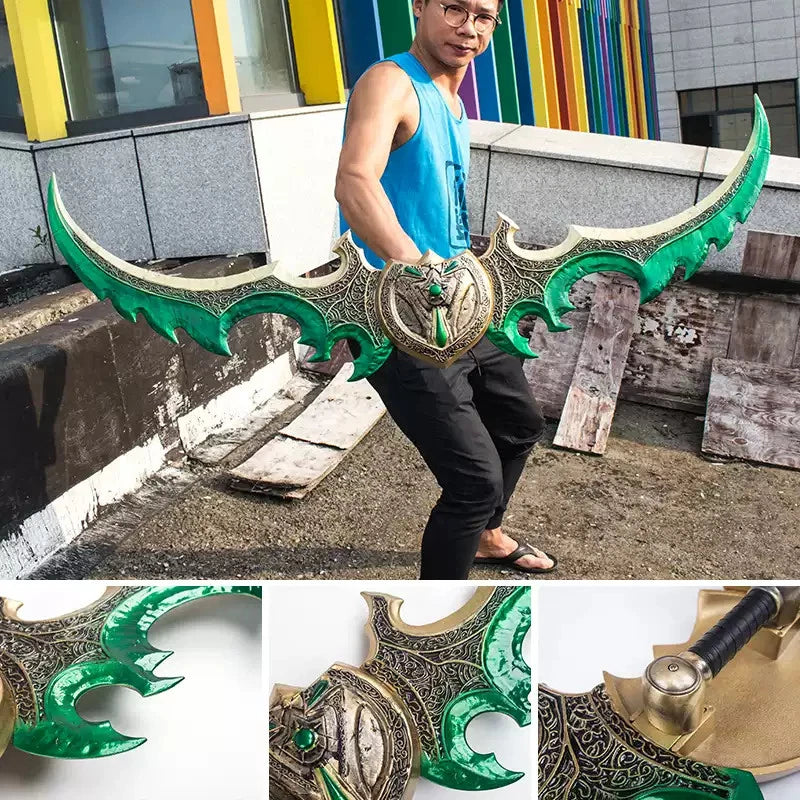 WOW Warglaive of Azzinoth Full Metal Illidan Stormrage Lifesize 125cm In Stock 07FC0E-D4 - KOEEK