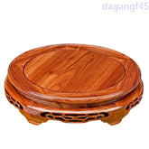 12.5cm Rosewood Rotundity Base Ornament Arts and Crafts Solid Wood Bracket 07FC0E-D4 - KOEEK