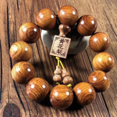 20mm*12 China Natural Wood Prayer Beads Men Birthday Bracelet Gift Jewelry 07FC0E-D4 - KOEEK