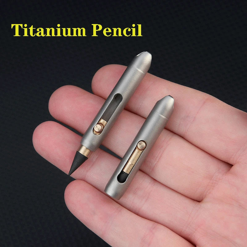 EDC Mini Titanium Alloy Mechanical Pencil Writing Portable Outdoor keychain Tool 07FC0E-D4 - KOEEK