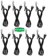 Lot of 8 ~ Clip in Lamp Black Cord for Christmas Salt Lamp Pumpkin Lights 07FC0E-D4 - KOEEK