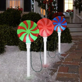 3 LED Lightshow ColorMotion Peppermint Lollipop Christmas Pathway Lights Gemmy GEMMY - KOEEK
