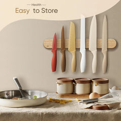 12 Pieces Kitchen Knife Set, Stainless Steel Knife Set Nonstick Ceramic Coating 07FC0E-D4 - KOEEK