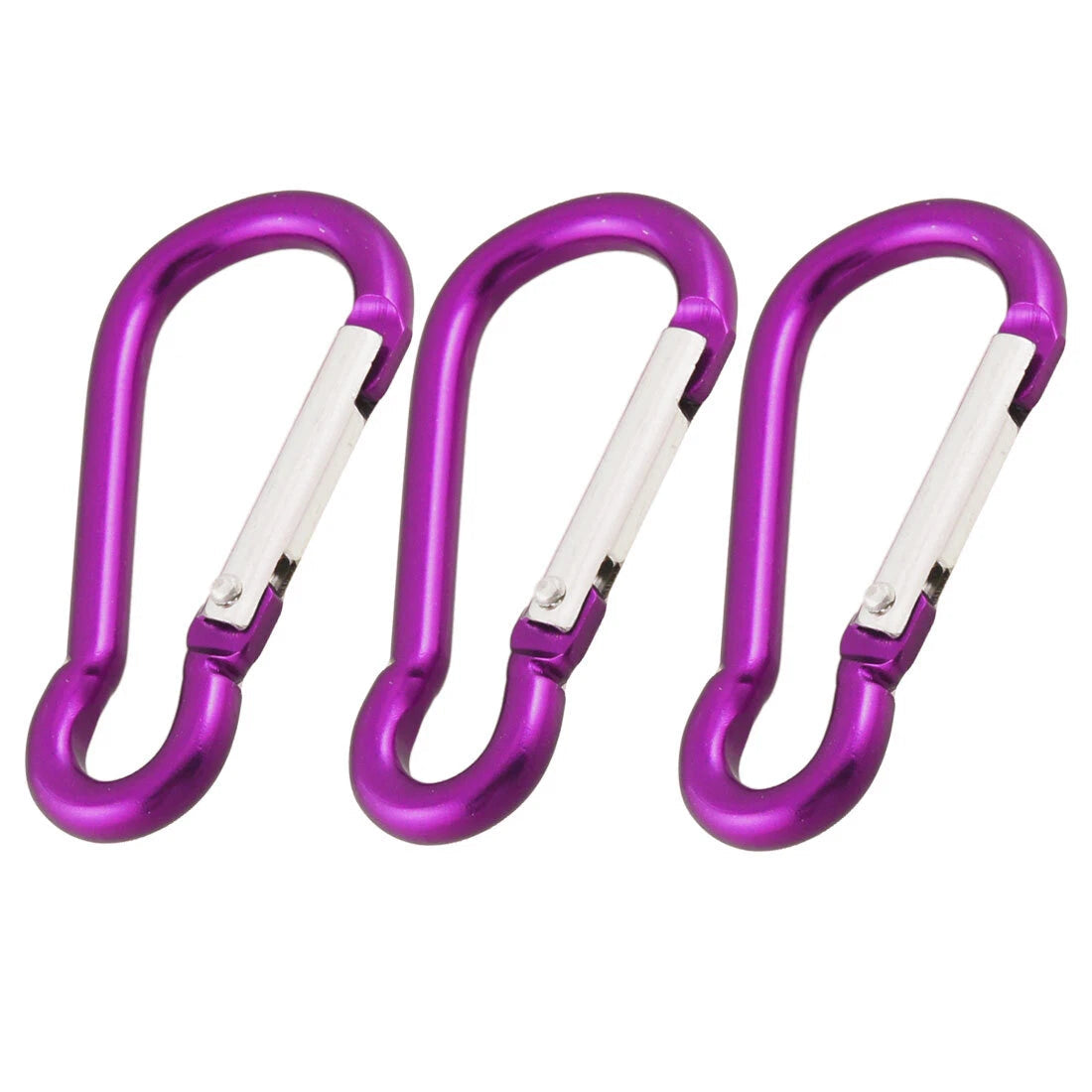 3 Pcs Purple Spring Loaded Water Bottle Holding Buckle Carabiner 07FC0E-D4 - KOEEK