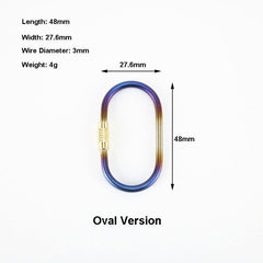 Titanium Locking Carabiner D-Ring Hook for Hanging Key Kettle Water Cup EDC Tool 07FC0E-D4 - KOEEK