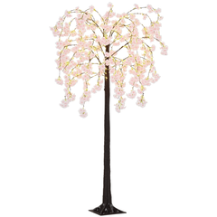 HOMCOM 180cm Cherry Blossom Tree Light with 350 LED Lights Fake Sakura Tree HOMCOM - KOEEK