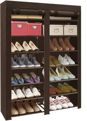 Shoe Rack Storage Organize, 28 Pairs Portable Double Row with Nonwoven 07FC0E-D4 - KOEEK