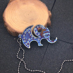 Titanium Elephant Shape Keychain Necklace Pendant Bead outdoor Wrench EDC Tool EDC - KOEEK