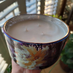 ANTHROPOLOGIE CANDLE ADA FLORAL SUEDED ROSE MERCURY GLASS CANDLE HUGE 23.03 OZ ANTHROPOLOGIE - KOEEK